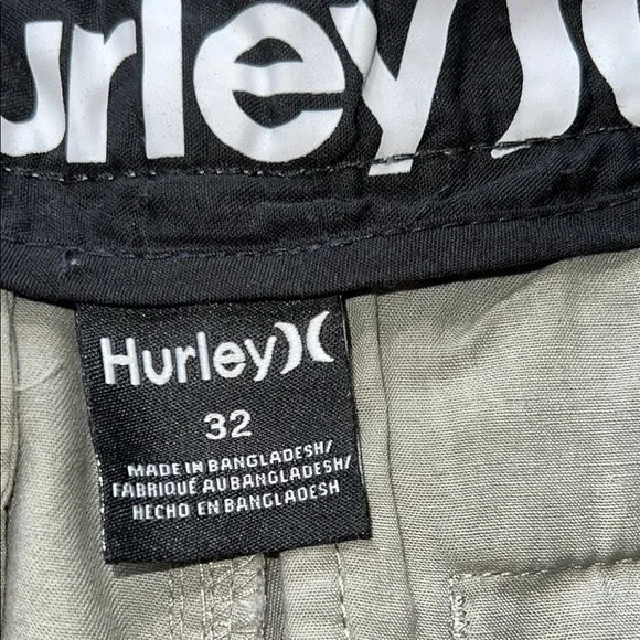 Hurley Men’s Sage  Green Cotton Blend Flat Front Shorts Casual Cut SZ 32 - Picture 7 of 10